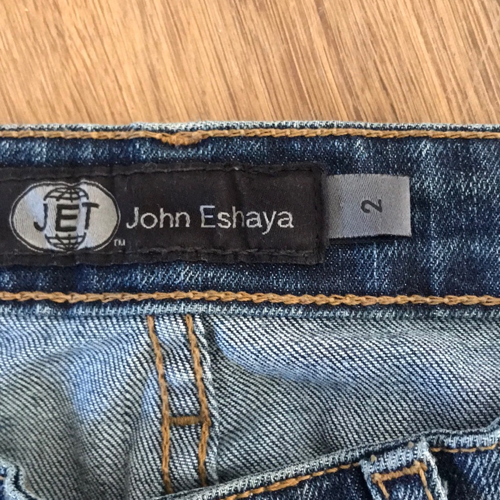 Jet John Eshaya Black Sequin Patchwork Jeans Us 2 - image 4